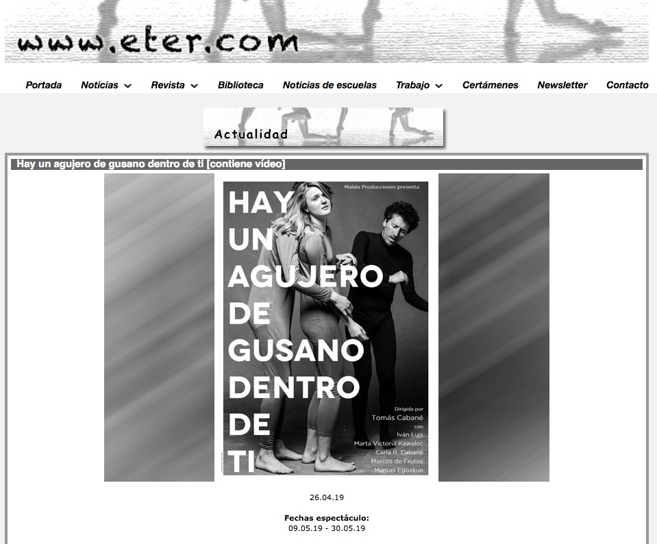 La revista ETER habla de Malala&nbsp;Producciones