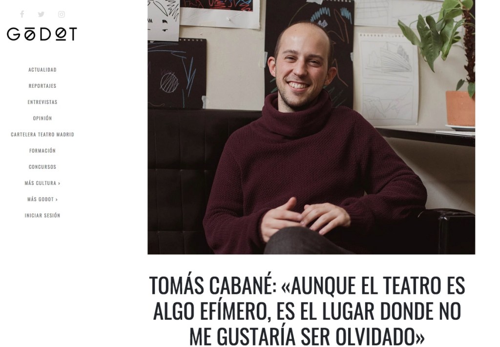 La revista GODOT entrevista a Tomás&nbsp;Cabané