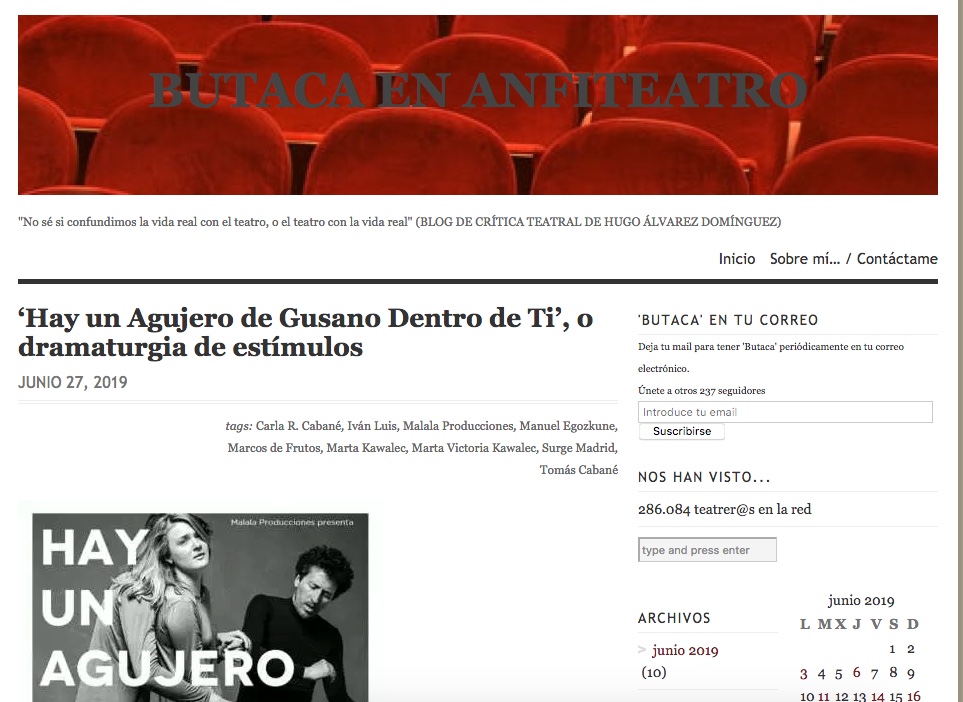 Butaca en Anfiteatro nos trae una maravilla de&nbsp;crítica