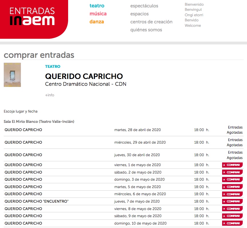 Ya están a la venta las entradas para «Querido&nbsp;capricho»