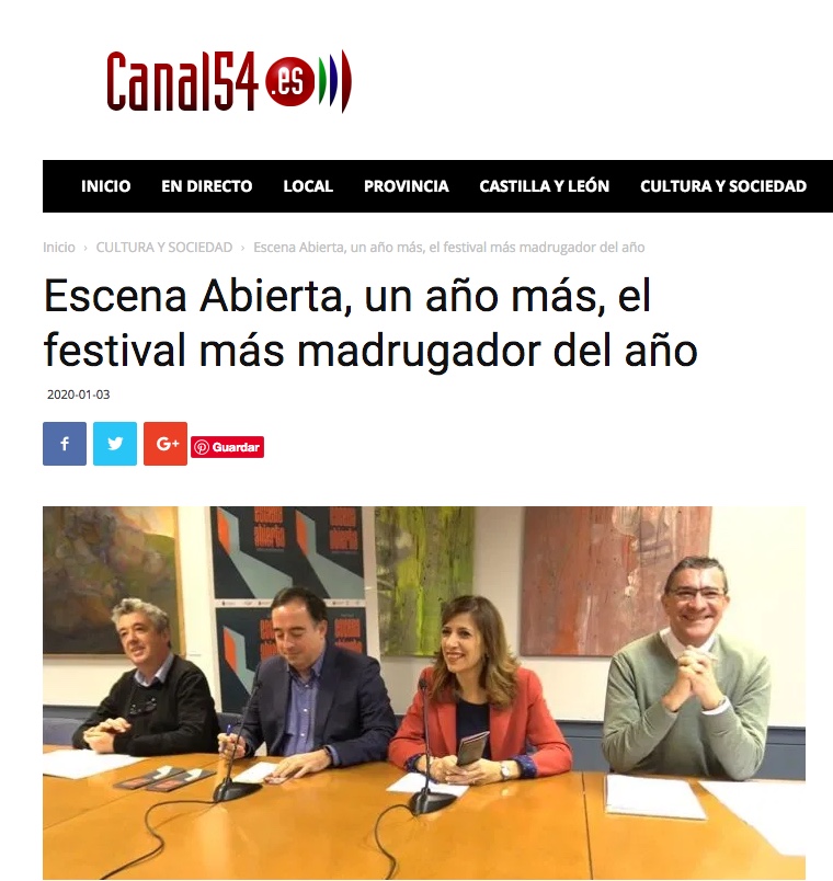 Canal 54.es presenta Escena Abierta&nbsp;2020