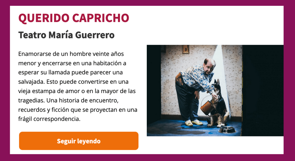 En la agenda de Madrid es&nbsp;teatro