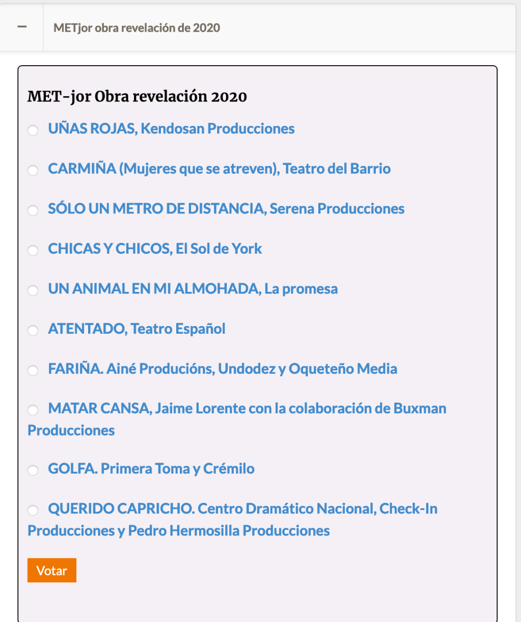 «Querido capricho» en los premios METjores&nbsp;2020