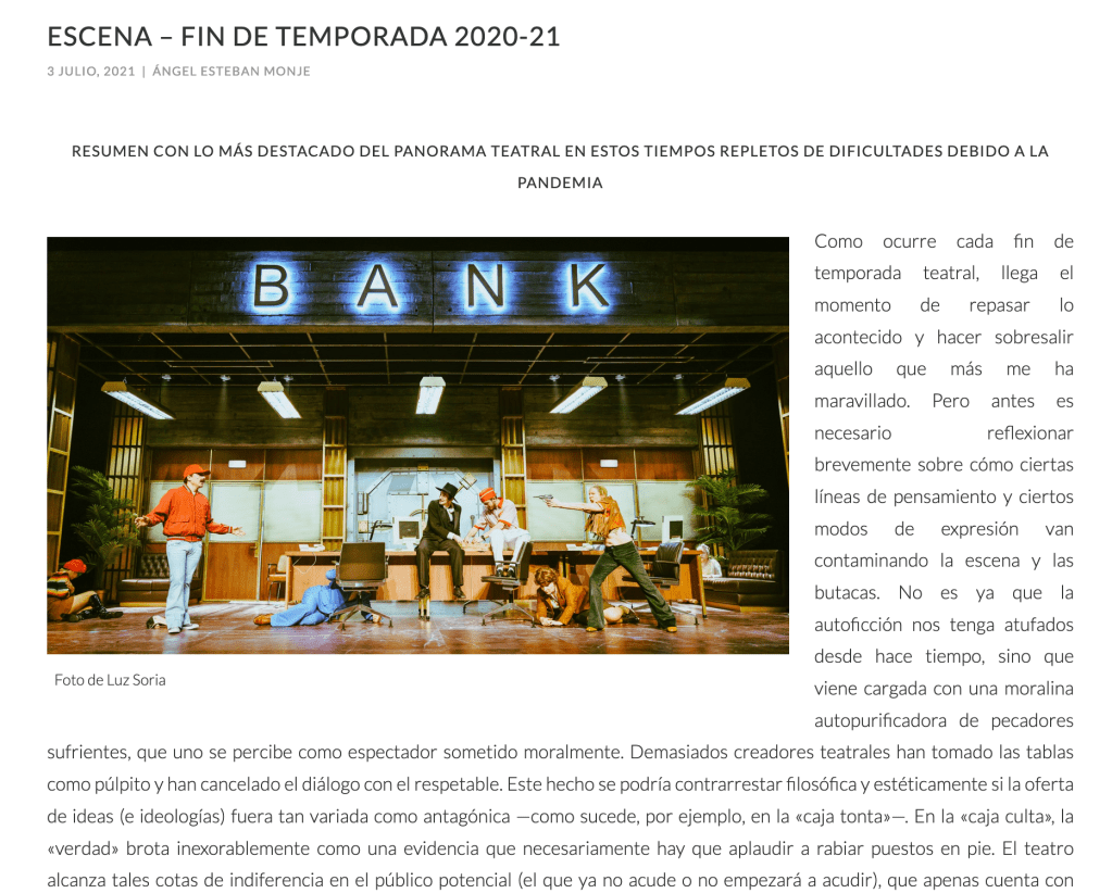 Kritilo destaca «Querido capricho» entre lo mejor de la temporada&nbsp;20/21