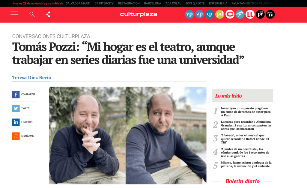 Entrevista a Tomás Pozzi en&nbsp;Culturplaza