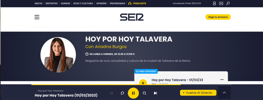 Entrevista en Cadena SER Talavera – Despiértame cuando&nbsp;llegue